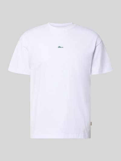Productfoto, Regular Fit T-Shirt mit Logo-Stitching van BLKVIS, wit katoen, ronde hals, logo borduursel, ruglengte maat M 62 cm