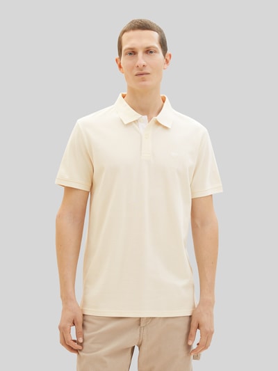 Tom Tailor Regular Fit Poloshirt aus Baumwoll-Viskose-Mix Beige 4