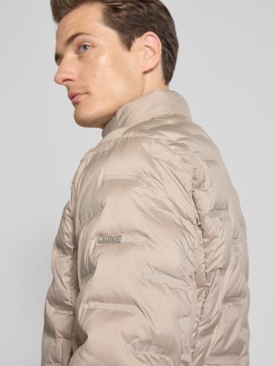 Cinque Gewatteerd jack met opstaande kraag, model 'SURF' Taupe - 3