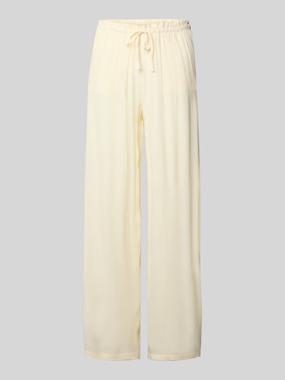 Review Spodnie materiałowe z szeroką nogawką i tunelem Złamany biały 2