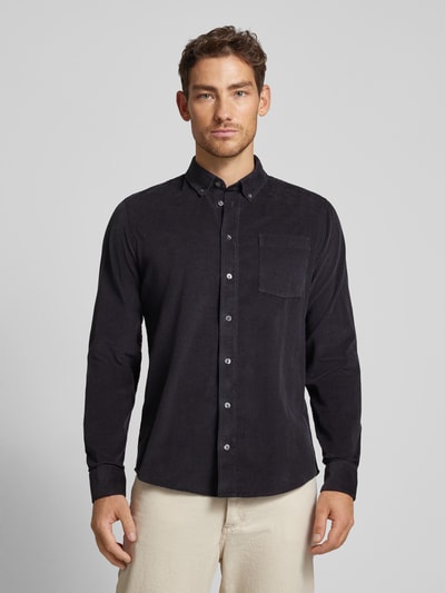 Casual Friday Regular Fit Cordhemd mit Button-Down-Kragen Modell 'ANTON' Marine 4