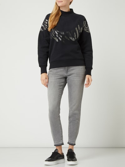 BOSS Orange Sweatshirt met glittereffect, model 'Ezebra' Zwart - 1