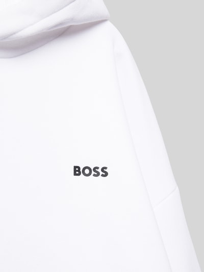 Boss Bluza z kapturem, nadrukiem z logo i kieszenią kangurką Biały 2