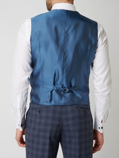 Christian Berg Men Gilet met ruitjesmotief  Blauw - 5