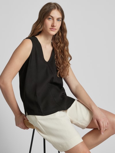 Fransa Blouse met V-hals, model 'Juna' Zwart - 3