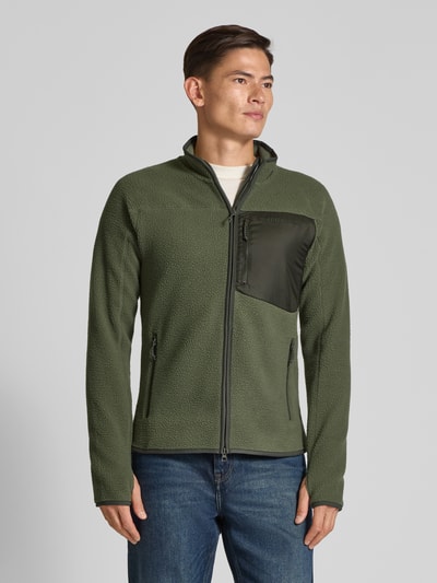 PEAK PERFORMANCE Regular Fit Fleecejacke mit Logo-Stitching Modell 'Pile' Oliv 4