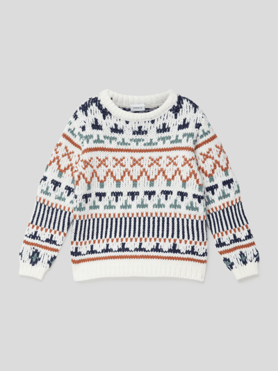 Name It Gebreide pullover met all-over motief, model 'MOPALLE' Offwhite - 1