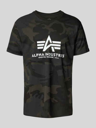 Alpha Industries T-Shirt mit Label-Print und Rundhalsausschnitt Black 2