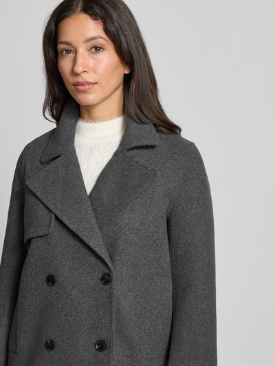Samsøe Samsøe Jacke aus Woll-Mix mit Reverskragen Modell 'MARTA' Dunkelgrau Melange 3