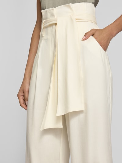 MORE Wide Leg Leinenhose mit Bindegürtel Offwhite 3