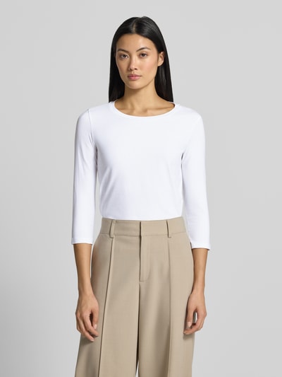 MM by Max Mara Skinny Fit Longsleeve aus Baumwoll-Mix Modell 'LORATA' Weiss 4