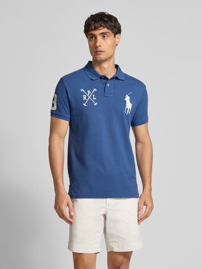 Polo Ralph Lauren Poloshirt met labelstitching Jeansblauw - 4
