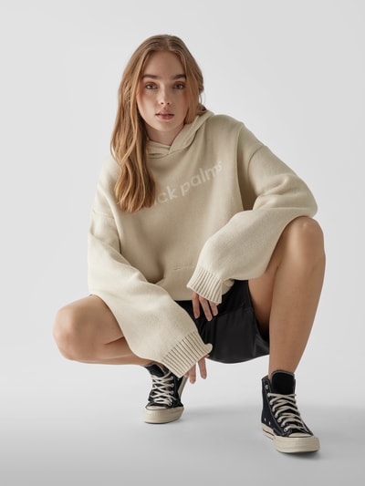 black palms the label Oversized Hoodie in Strick-Optik (hellgrau) online  kaufen
