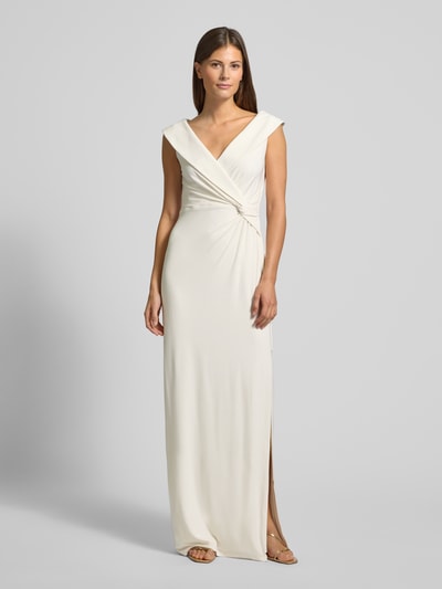 Lauren Ralph Lauren Abendkleid mit Knotendetail Modell 'LEONIDAS' Ecru 4