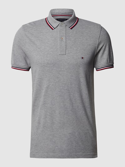 Tommy Hilfiger Koszulka polo o kroju slim fit z paskami w kontrastowym kolorze Średnioszary 2