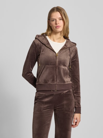 Juicy Couture Bluza rozpinana z wyhaftowanym logo model ‘ROBERTSON’ Ciemnobrązowy 4