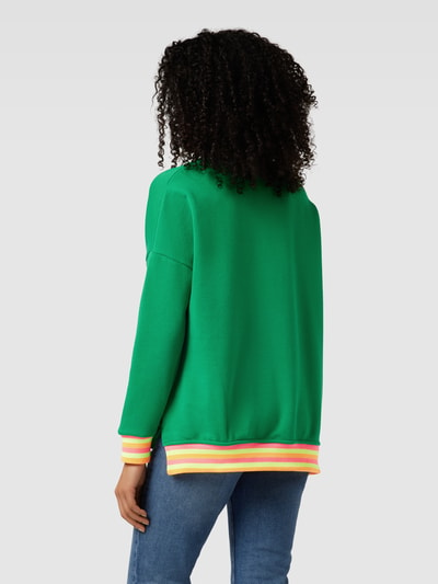 miss goodlife Oversized sweatshirt met statement in strass-steentjes, model 'Creme de la Creme' Groen - 5