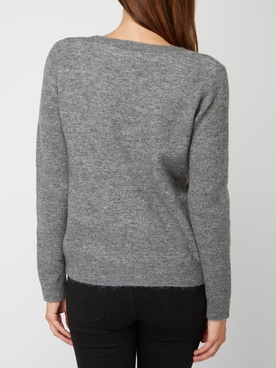 Vero Moda Pullover mit Spitzenbesatz Mittelgrau Melange 5