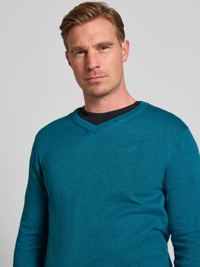Tom Tailor Regular fit pullover van puur katoen  Petrol - 3