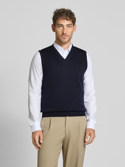 MAERZ Muenchen Pullunder aus Merinowolle Marine 4