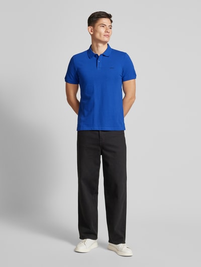 s.Oliver RED LABEL Regular Fit Poloshirt aus Baumwoll-Piqué mit Label-Stitching Royal 1