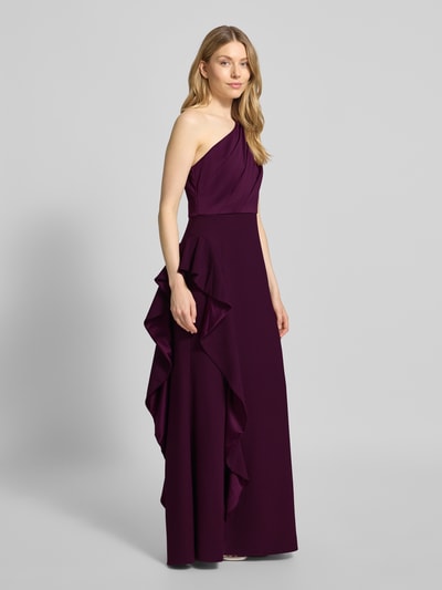 Adrianna Papell Abendkleid im One-Shoulder-Look mit Volants Bordeaux 1