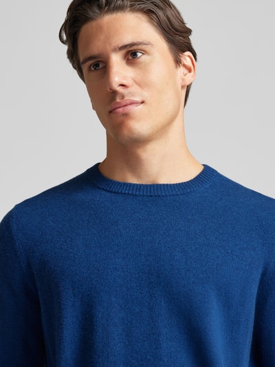 Christian Berg Men Strickpullover mit Rundhalsausschnitt Marine Melange 3