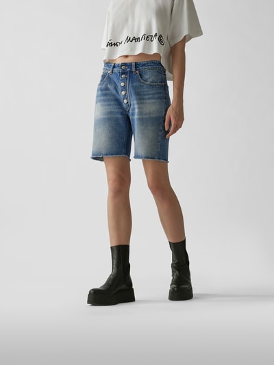 MM6 Maison Margiela Jeansbermudas mit Knopfleiste Blau 4