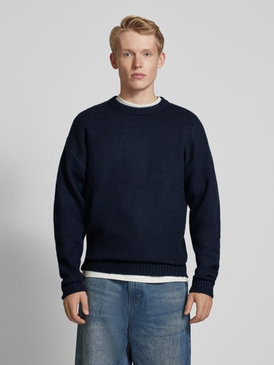 Jack & Jones Gebreide pullover met ronde hals, model 'OLLIE' Marineblauw - 4