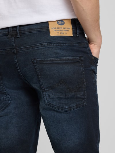 Petrol Korte regular fit jeans in 5-pocketmodel, model 'BULLSEYE' Donkerblauw - 3