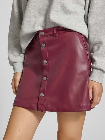 Only Rok in A-lijn in leerlook, model 'AMAZING-LIORA' Rood - 3