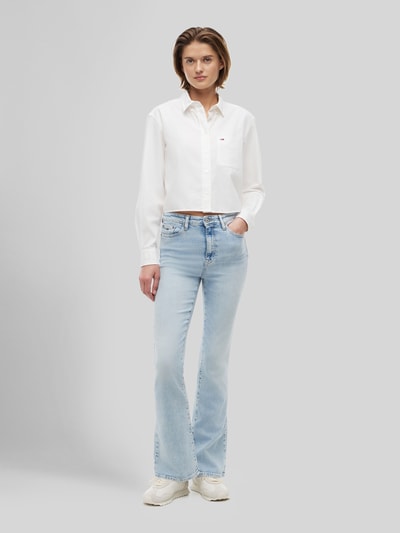 Tommy Jeans Relaxed Fit Hemdbluse aus reiner Baumwolle Weiss 1