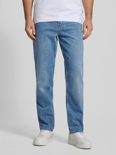 Tommy Hilfiger Straight Fit Jeans im 5-Pocket-Design Modell 'HARLEM' Hellblau Melange 4