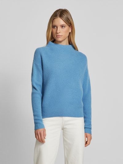 Jake*s Casual Oversized Strickpullover mit gerippten Abschlüssen Bleu 4