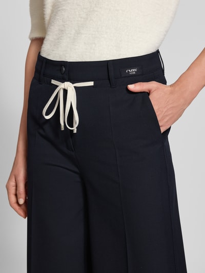 Cambio Straight leg stoffen broek met persplooien, model 'ADRIENNE' Donkerblauw - 3