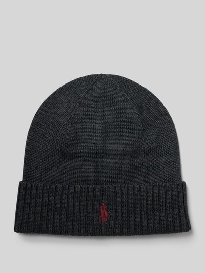 Polo Ralph Lauren Beanie van wol met labelstitching Antraciet - 1
