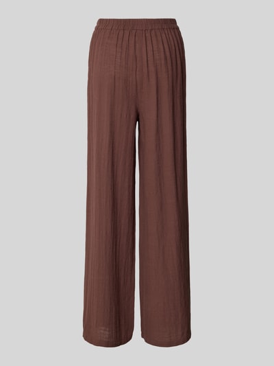 Produktfoto, Loose Fit Hose aus reiner Baumwolle Modell 'AGNES' von Pieces, Optik: Unifarben, Schlitze ab Bund, Flammgarn-Textur, elastischer Bund