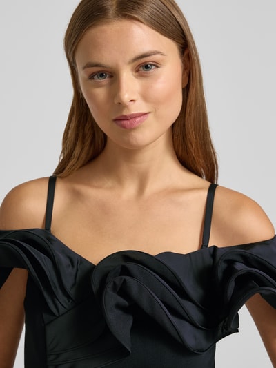 Christian Berg Cocktail Abendkleid mit Carmen-Ausschnitt Black 3