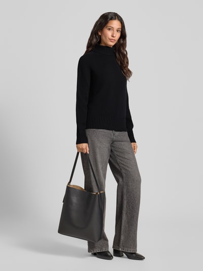 Fynch-Hatton Rollkragenpullover mit gerippten Abschlüssen Black 1