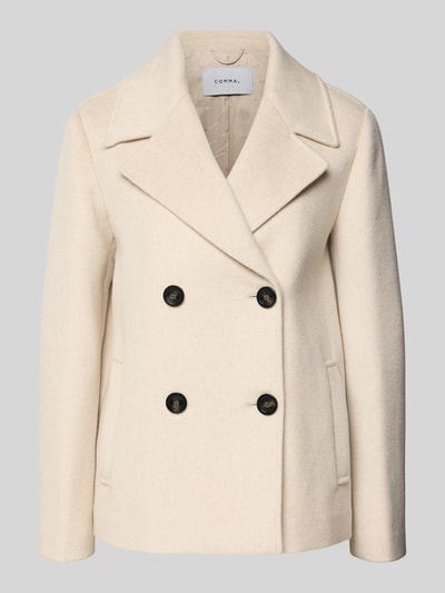 comma Kurtka z dodatkiem wełny i kołnierzem z połami Piaskowy 2