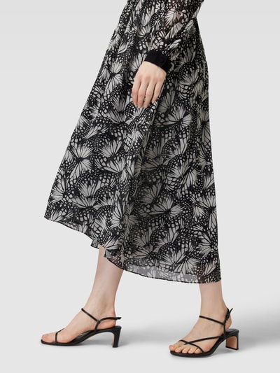 THE KOOPLES Midi-jurk met all-over motief Zwart - 3