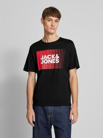 Jack & Jones T-Shirt mit Label-Print Modell 'CORP' Black 4