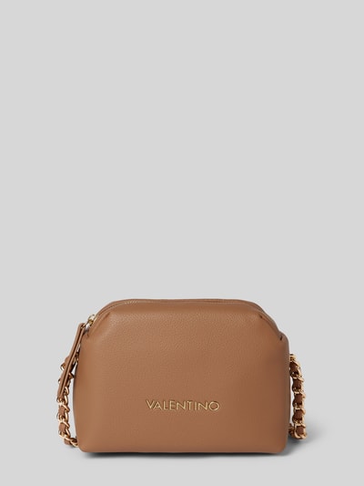 VALENTINO BAGS Torebka z aplikacją z logo model ‘ARCADIA CAMERA BAG’ Camel 1