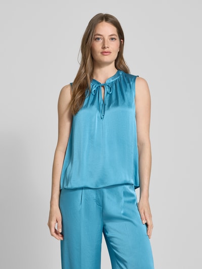 Luisa Cerano Relaxed Fit Blusentop mit Schlüsselloch-Ausschnitt Tuerkis 4