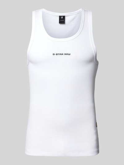 G-Star Raw Tanktop mit Label-Print Weiss 1