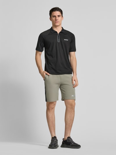 Guess Activewear Regular Fit Poloshirt mit Reißverschluss Modell 'JAISS' BLACK 1