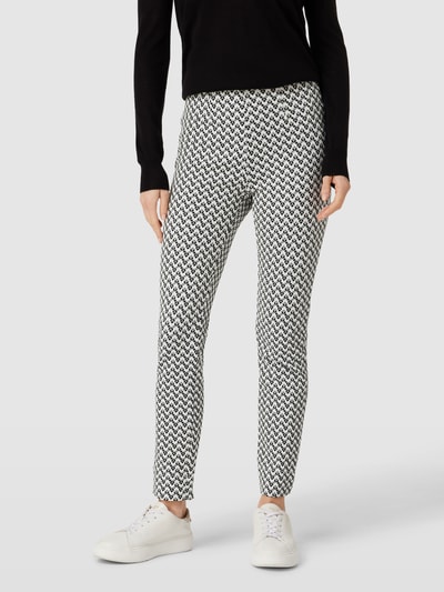 Raffaello Rossi Broek met all-over motief, model 'PENNY' Zwart - 4