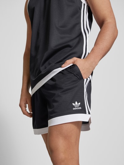 adidas Originals Relaxed fit korte broek met labelstitching, model 'Mockeylet' Zwart - 3