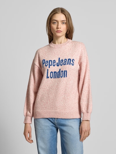 Pepe Jeans Gebreide pullover met ribboorden, model 'NALA' Roze gemêleerd - 4