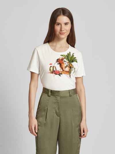 Marc Cain T-shirt met pailletten Offwhite - 4